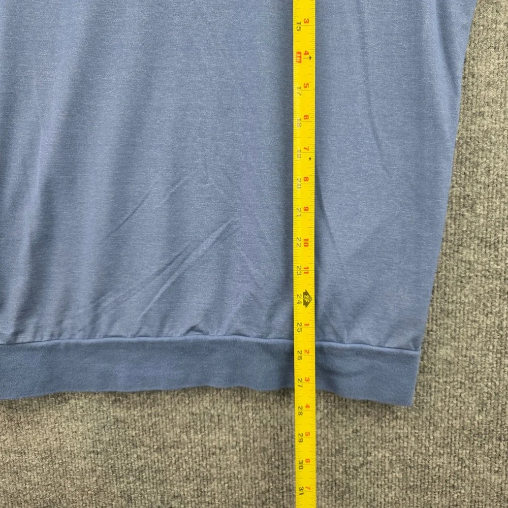 TravisMathew‎ Mens Blue Striped Quarter Zip Pullover Sweater Size S Mock Neck